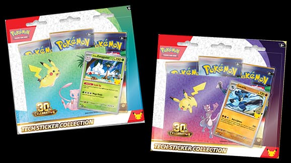 Presentación de Pokémon TCG: 30th Celebration Tech Sticker Collection · Caja máster de 12 · Inglés