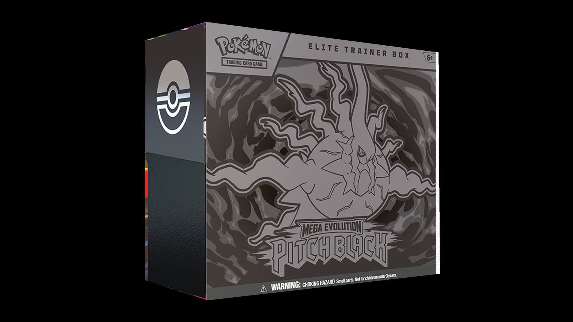 Presentación de Pokémon TCG: Mega Evolution — Pitch Black Elite Trainer Box · Elite Trainer Box · Inglés