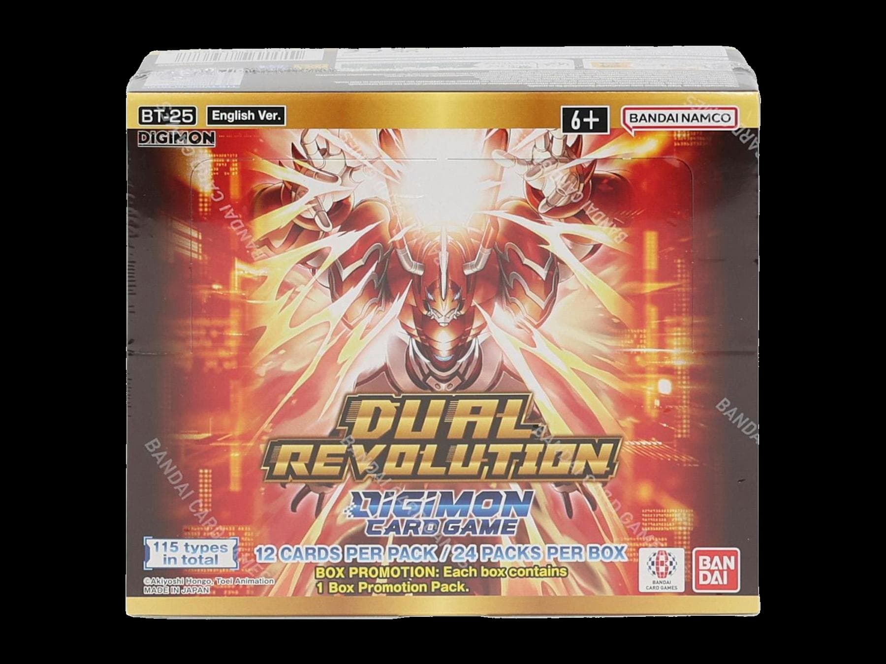 Presentación de Digimon Card Game: Dual Revolution (BT25) Booster · Display cerrado · Inglés